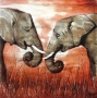 Serviette papier Afrique duo d'éléphants