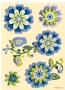 Stickers fleurs 3D transparent bleu vert