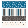 4 rubans textile adhsifs assortis bleus