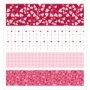 4 rubans textile adhsifs assortis roses
