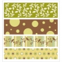 4 rubans textile adhsifs assortis verts