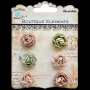 6 brads petites roses Little Birdie Noisette