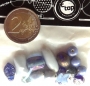 Assortiment perles verre et cramique bleu