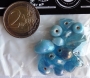 Assortiment perles verre et cramique turquoise