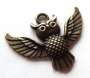 Breloque mtal Chouette bronze