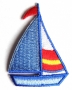 Broderie bateau bleu