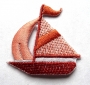 Broderie bateau orange