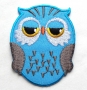 Broderie chouette/hibou bleu