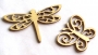 Libellule et papillon en bois cisel