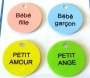 Mdaillons mtal bb/naissance