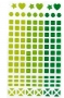 Petits stickers gomtriques translucides verts