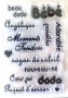 Planche tampons clear mots Bb