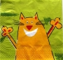 Serviette papier chat joyeux