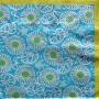 Serviette papier fleurie turquoise et anis
