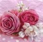 Serviette papier roses épanouies
