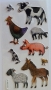 Stickers contours argentés Animaux de la ferme modèle 2