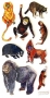 Stickers contours argents Singes