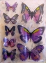 Stickers envol de papillons violets