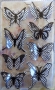 Stickers envol de petits papillons noir et blanc croisillons