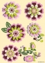 Stickers fleurs 3D transparent rose vert