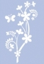 Trs grand pochoir Branche fleurie et papillon
